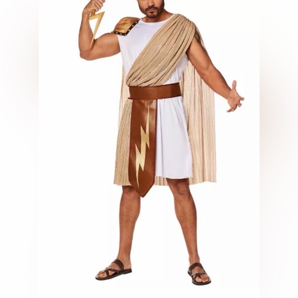 Spirit Men's Zeus Costume in White and Gold - Picture 1 of 5